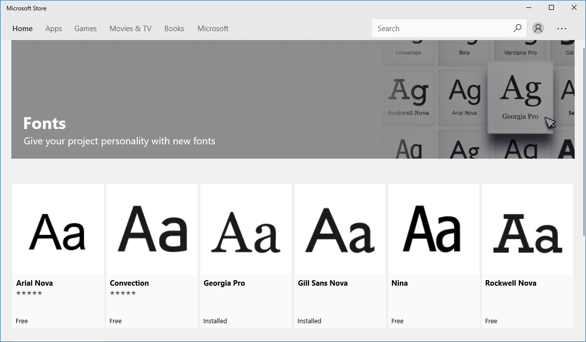 all fonts for windows 10